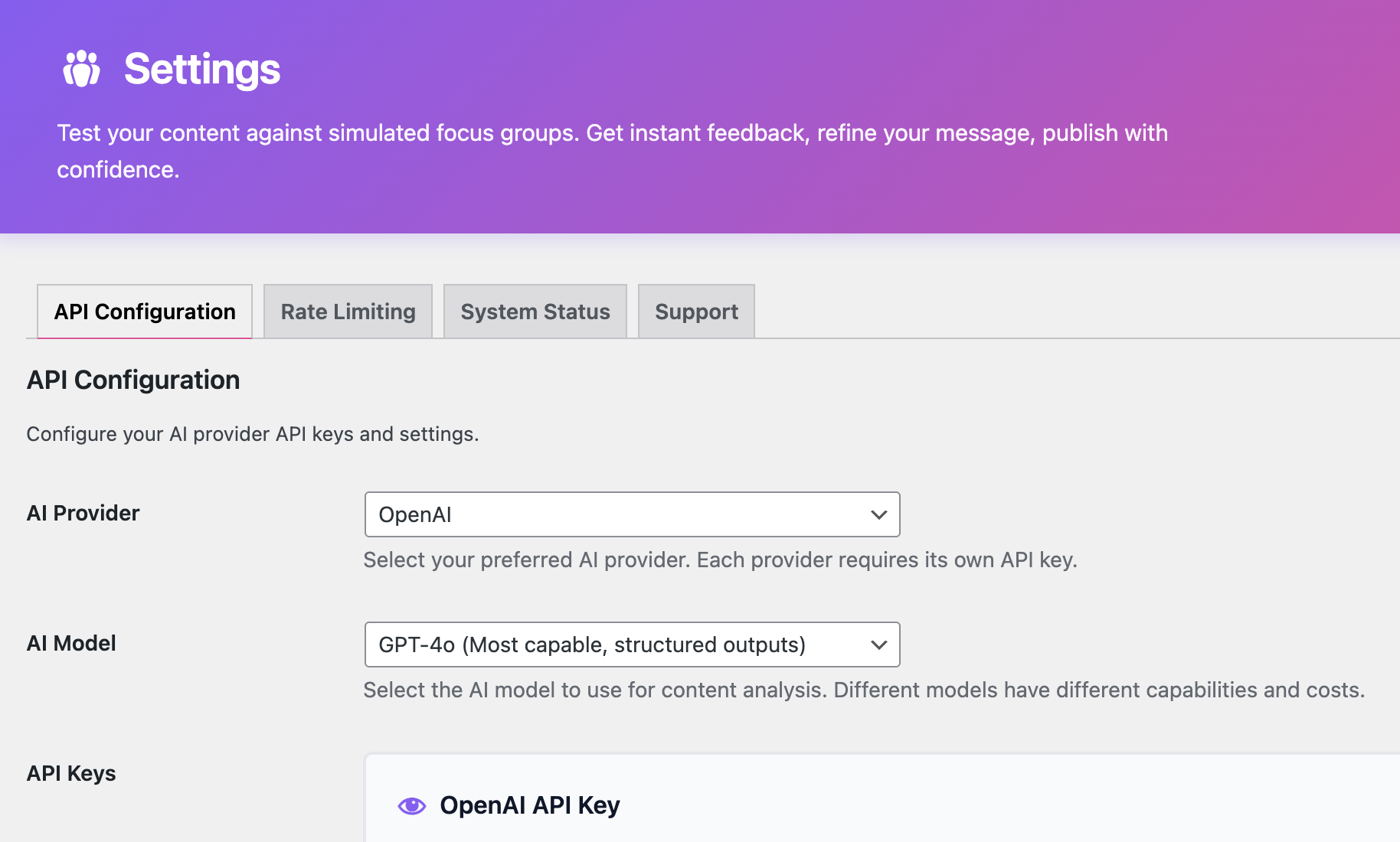 Multiple AI Providers Interface Screenshot